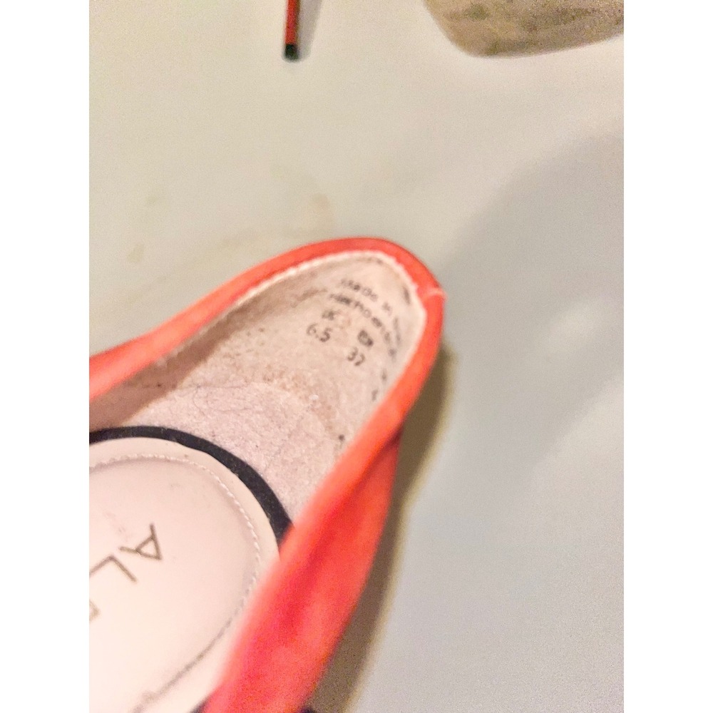 ALDO Nydelaclya‎ Pink Orange Suede Heel Pumps Stiletto Clear Inlay | Women's 6.5 - Picture 12 of 13